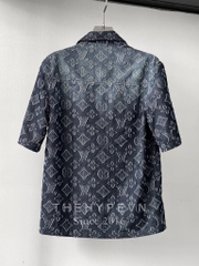 Áo Sơ Mi Louis Vuitton LV Flower Patterns Monogram (Blue) [Mirror Quality]