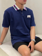 Áo Polo Gucci GC Cotton Piquet With Square GG (Navy) [Mirror Quality]