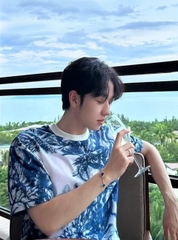 Áo thun Louis Vuitton LV Graphic Cotton Short-Sleeved (Blue) [Mirror Quality]