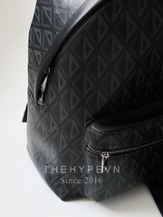 Balo Dior CD Diamond Canvas and Smooth Calfskin (Black) [Mirror Quality]