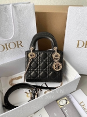 MINI LADY DIOR BAG CRAFTED IN BLACK LAMBSKIN (BLACK)