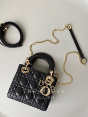 MINI LADY DIOR BAG CRAFTED IN BLACK LAMBSKIN (BLACK)