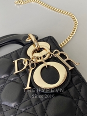 MINI LADY DIOR BAG CRAFTED IN BLACK LAMBSKIN (BLACK)