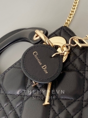 MINI LADY DIOR BAG CRAFTED IN BLACK LAMBSKIN (BLACK)