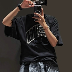 BALENCIAGA TEE - Áo Thun BLCG Distressed Logo-Appliquéd Cotton-Jersey (Black) [MIRROR QUALITY]