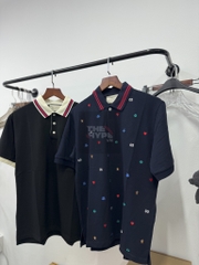 ÁO POLO GUCCI WITH SYMBOLS EMBROIDERY (Navy) [Mirror Quality]