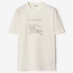 ÁO THUN BURBERRY KNIGHT LOGO COTTON (CHALK WHITE)
