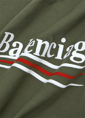 Áo Thun Balenciaga BLCG Political logo cotton (Green) [Mirror Quality]