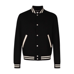 SAINT LAURENT TEDDY JACKET - Áo khoác SLP Teddy College 2020 (black) [Mirror Quality]