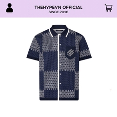 Áo Sơ mi Polo Louis Vuitton LV Damier Quilted Cotton (Navy) [Mirror Quality]