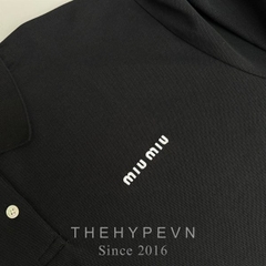 Áo Polo MiuMiu Cotton piqué (Black) [Mirror Quality]