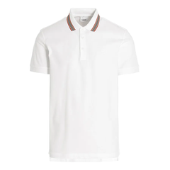 ÁO POLO BURBERRY ICON STRIPE LOGO TB (WHITE)