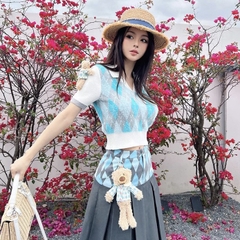 Áo Polo 13De Marzo Diamond Top (Blue Pastel) Best Quality