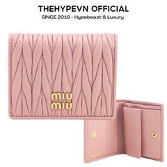 VÍ MIU MIU ALABASTER MATELASSE NAPPA WALLET (PINK)