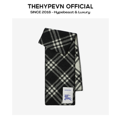 KHĂN BURBERRY BBR CHECK WOOL SCARF (BLACK)