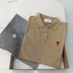 ÁO POLO AMI PARIS SMALL HEART LOGO COTTON (BEIGE)
