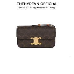 TÚI CELINE CLAUDE IN TRIOMPHE CANVAS AND CALFSKIN (TAN) [MIRROR QUALITY]