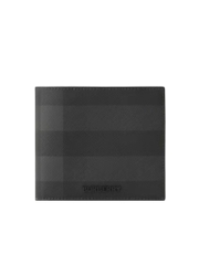 VÍ NGẮN BURBERRY CHECK BI FOLD WALLET (CHARCOAL)