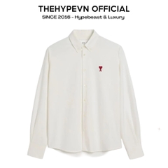 ÁO SƠ MI AMI PARIS HEART LONG SLEEVE (WHITE)
