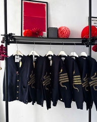 CARDIGAN THOM BROWNE SNAKE 4-BAR (NAVY)
