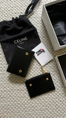 Ví Celine COMPACT WALLET WITH COIN TRIOMPHE IN SHINY CALFSKIN (Black) [MIRROR QUALITY]