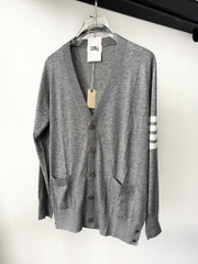 ÁO CARDIGAN THOM BROWNE TB MILANO WOOL MỎNG (GREY)