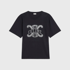 Áo Thun Celine Triomphe Logo For Man Oversize (Black) [Mirror Quality]