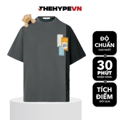 13DE MARZO TEE - Áo Thun 13De Marzo Shoulder Bear Knit Patch Obsidian (Black) Best Quality