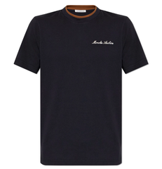 ÁO THUN MONCLER EMBROIDERED LOGO ARCHIVIO (NAVY)
