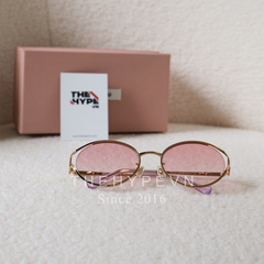 Kính Râm Miu Miu Logo Oval (Pink Gold) [Mirror Quality]