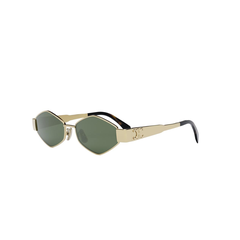 CELINE SUNGLASS - Kính râm Celine Triomphe Geometric Metal & Acetate (SILVER / SMOKE) [Mirror Quality]
