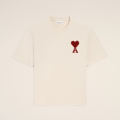 ÁO THUN AMI Beige Cotton De Coeur (MÀU MOONLIGHT/ SUNSET RED )