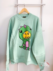 DREW SWEATER - Áo Tay Dài Drew Cartoon Dinosaur (Mint) [Mirror Quality]