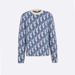 DIOR SWEATER - Áo Dài Tay Dior Oblique Motif (Cream) [Mirror Quality]