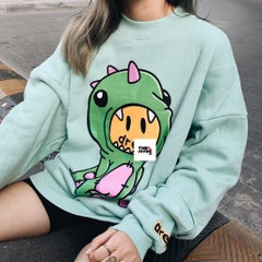 DREW SWEATER - Áo Tay Dài Drew Cartoon Dinosaur (Mint) [Mirror Quality]