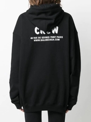 BALENCIAGA HOODIE - Áo khoác Blcg Crew Logo Printed (Black) [Mirror Quality]