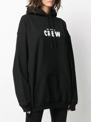BALENCIAGA HOODIE - Áo khoác Blcg Crew Logo Printed (Black) [Mirror Quality]