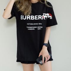 BURBERRY TEE - Áo BBR Horseferry Print Cotton (Black) [Mirror Quality]