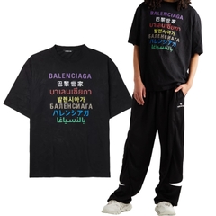 BALENCIAGA TEE - Áo Blcg Language (Black) [Mirror Quality]