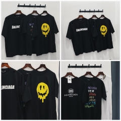 BALENCIAGA TEE - Áo Blcg Drip Peace (Black) [Mirror Quality]