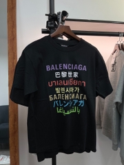 BALENCIAGA TEE - Áo Blcg Language (Black) [Mirror Quality]