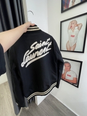 SAINT LAURENT TEDDY JACKET - Áo khoác SLP Teddy College 2020 (black) [Mirror Quality]