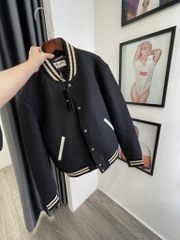 SAINT LAURENT TEDDY JACKET - Áo khoác SLP Teddy College 2020 (black) [Mirror Quality]