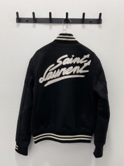 SAINT LAURENT TEDDY JACKET - Áo khoác SLP Teddy College 2020 (black) [Mirror Quality]