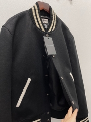 SAINT LAURENT TEDDY JACKET - Áo khoác SLP Teddy College 2020 (black) [Mirror Quality]