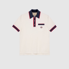 GUCCI POLO - Áo Có Cổ Interlocking G piquet Logo (Cream) [Mirror Quality]