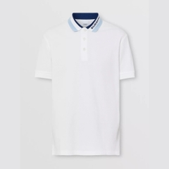 BURBERRY POLO - Áo Có Cổ BBR Logo Detail Pique (White) [Mirror quality]