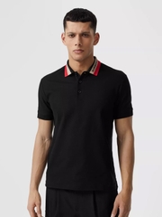 BURBERRY POLO - Áo Có Cổ BBR Logo Detail Pique (Black) [Mirror quality]