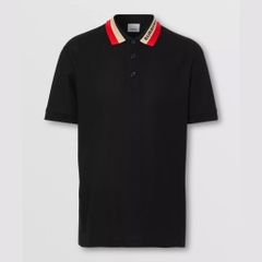 BURBERRY POLO - Áo Có Cổ BBR Logo Detail Pique (Black) [Mirror quality]