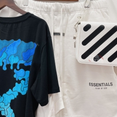 OFF-WHITE TEE - Áo thun Off white fuchsia Blue marker (Black) [ Mirror Quaility ]